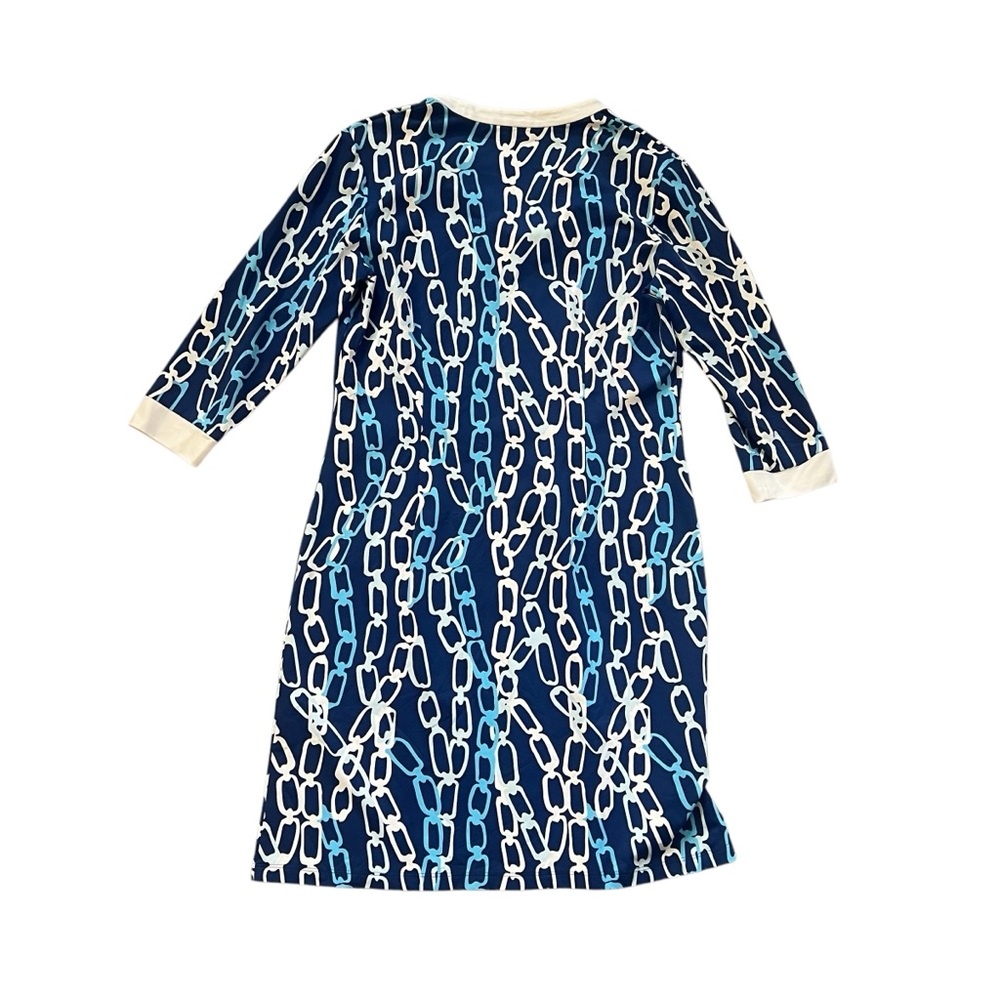 J. McLaughlin Blue Chainlink Gisele Catalina Cloth Dress Sz M - Picture 9 of 10